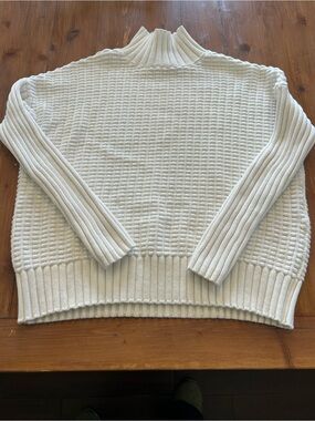 French Connection Cream Textured Turtleneck Sweater